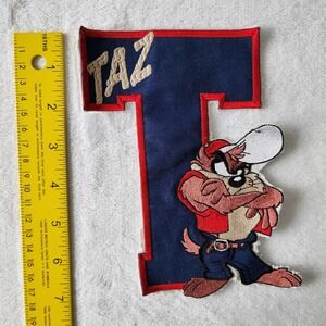 Taz‎ Patch 7" Tasmanian Devil Looney Tunes Vest Crest Logo Sew On Blue T *Used